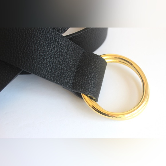 Black and Gold Vegan Belt Small Medium B-Low the Belt, Long 2” Wide Camille Wrap - Picture 9 of 9